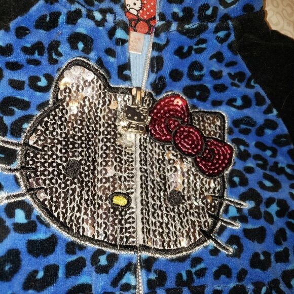 HELLO KITTY VELOUR SEQUIN LEOPARD PRINT JACKET 2T - Picture 2 of 7